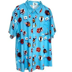 MILLER LITE Camp Shirt All Over Print Pool Party Beach Balls Mens Size XXL